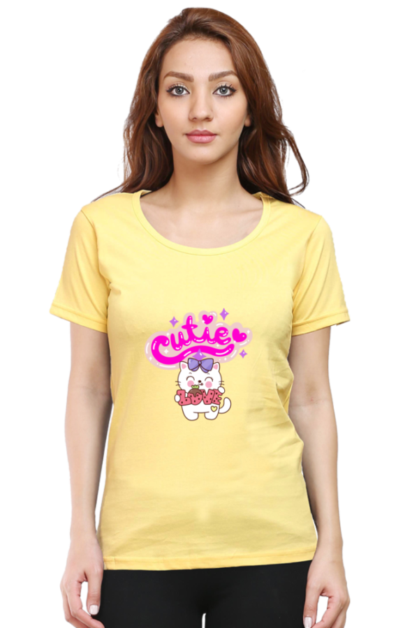 Cutie Round Neck T-Shirt for Women, half sleeves, 100% cotton - Image 10
