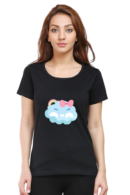 Cute & Comfortable: Women’s 100% Cotton Round Neck T-Shirt