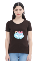 Cute & Comfortable: Women’s 100% Cotton Round Neck T-Shirt