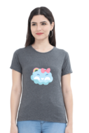 Cute & Comfortable: Women’s 100% Cotton Round Neck T-Shirt