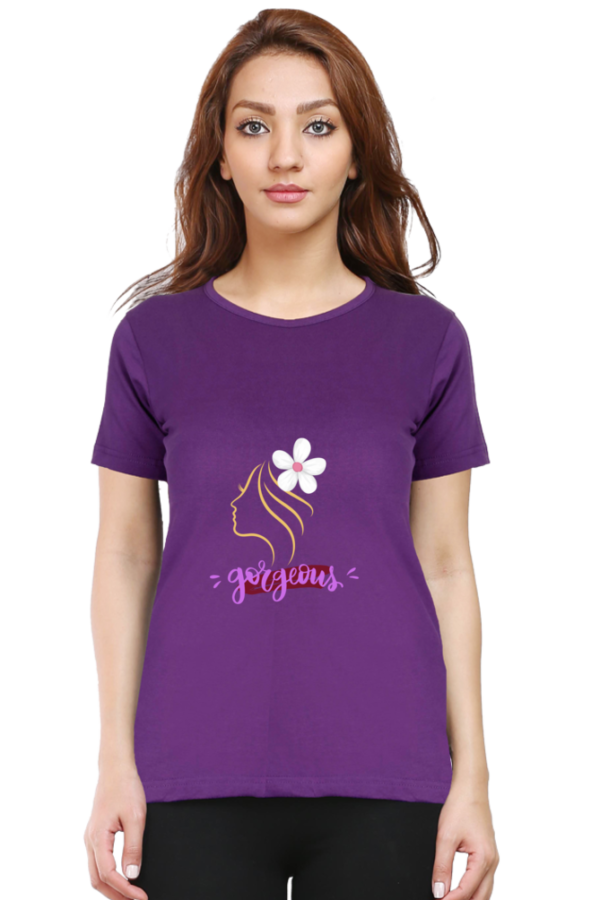 Gorgeous Chic: Round Neck T-Shirts for Women in 100% Cotton - Image 5