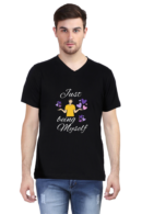 Just being myself: Men's 100% Cotton V-Neck Half Sleeve T-Shirt