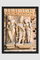 Divine Details: 18x24 Inch Framed Poster of Hindu Temple Sculpture