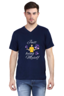 Just being myself: Men's 100% Cotton V-Neck Half Sleeve T-Shirt