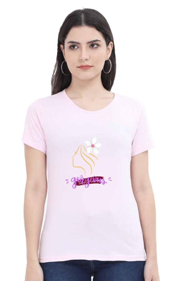 Gorgeous Chic: Round Neck T-Shirts for Women in 100% Cotton - Image 2