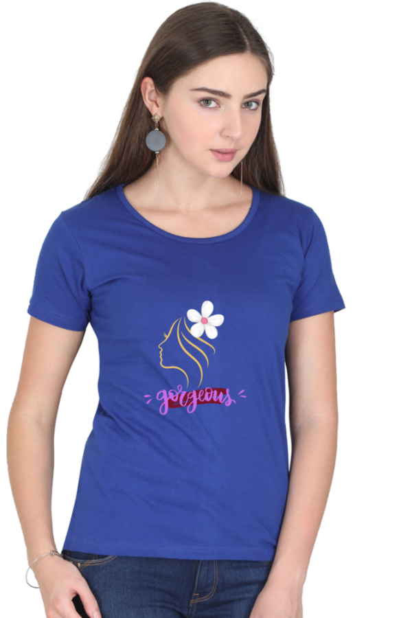 Gorgeous Chic: Round Neck T-Shirts for Women in 100% Cotton - Image 8