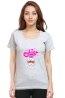 Cutie Round Neck T-Shirt for Women, half sleeves, 100% cotton