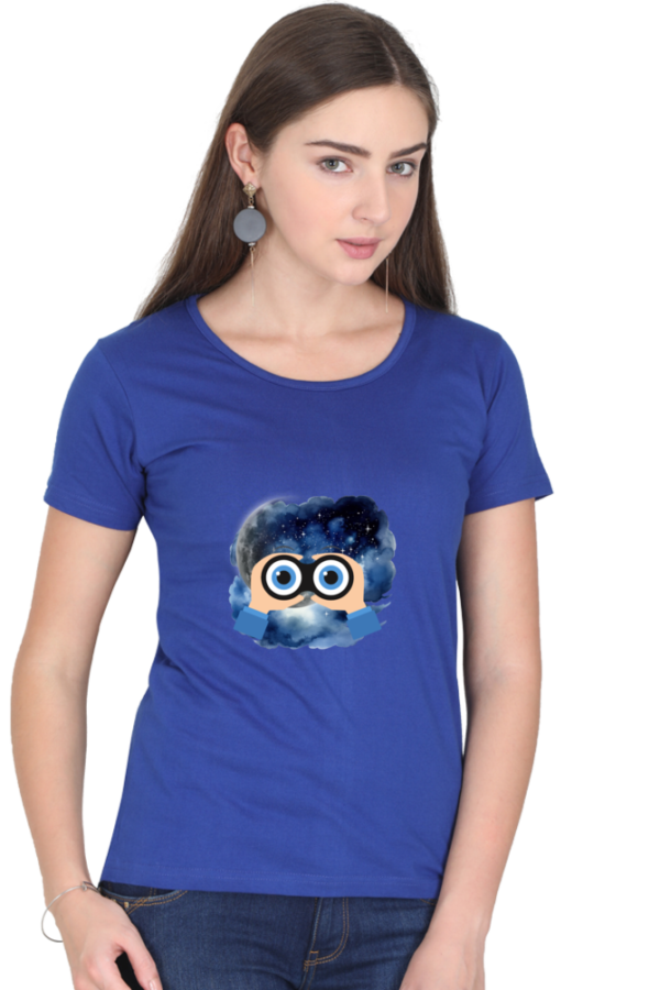Star gazing : Cute Cotton Round Neck T-Shirts for Women - Image 3