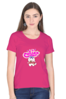 Cutie Round Neck T-Shirt for Women, half sleeves, 100% cotton
