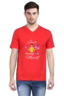 Just being myself: Men's 100% Cotton V-Neck Half Sleeve T-Shirt