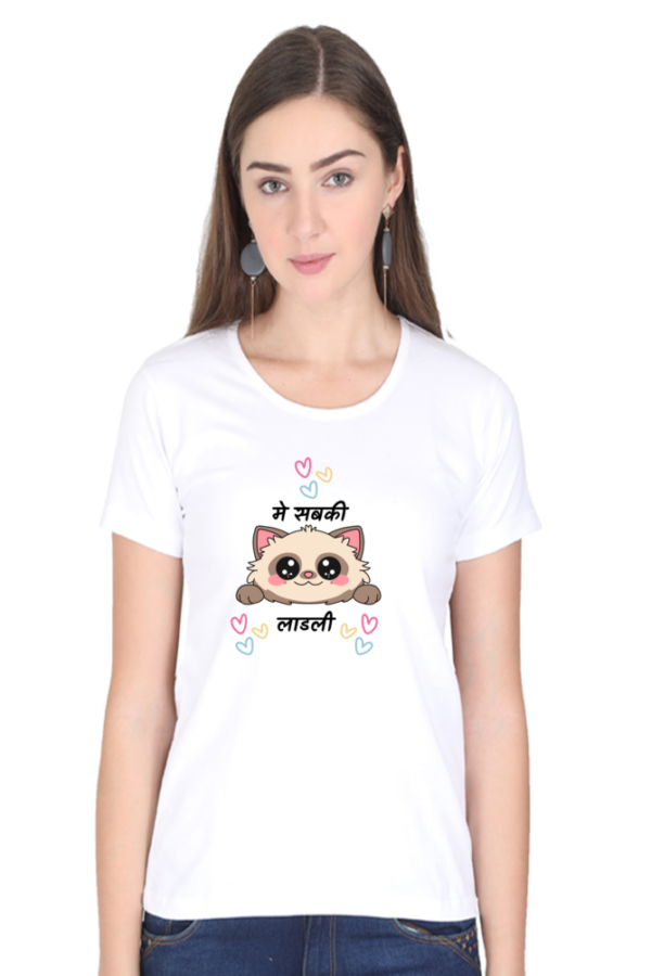 Cute T-shirt, Classic Round Neck T-shirt for Women - Image 9