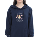 Ultimate Comfort: Women's 100% Cotton Hooded Sweatshirt - Navy Blue