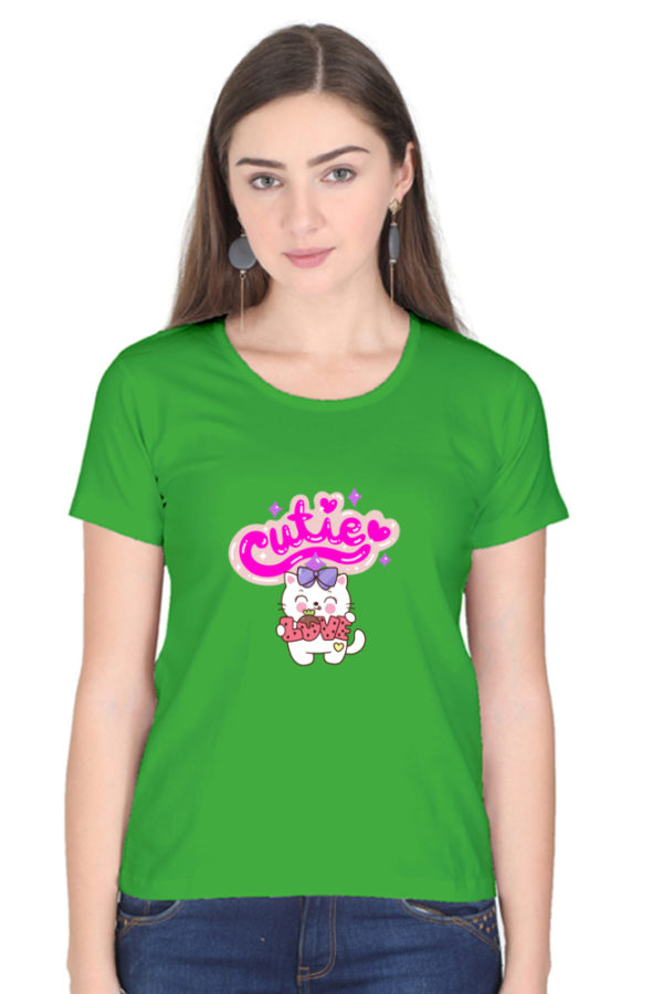 Cutie Round Neck T-Shirt for Women, half sleeves, 100% cotton - Image 4