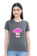Cutie Round Neck T-Shirt for Women, half sleeves, 100% cotton