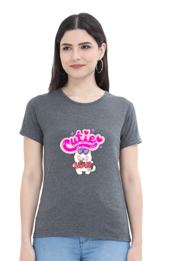 Cutie Round Neck T-Shirt for Women, half sleeves, 100% cotton - Image 12