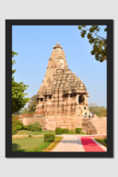 Spiritual Elegance: Framed Hindu Temple Sculpture Poster (18x24 Inch)