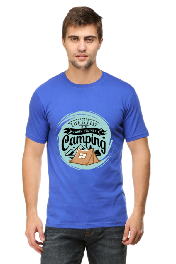 Camping T-shirt, Classic Round Neck T-shirt for Men - Image 3