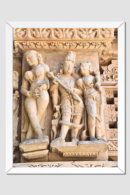 Divine Details: 18x24 Inch Framed Poster of Hindu Temple Sculpture