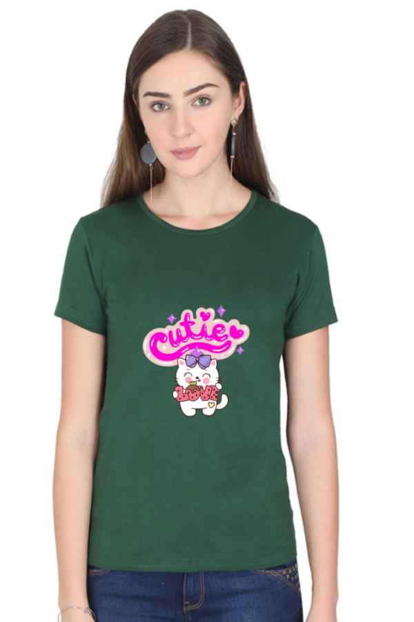 Cutie Round Neck T-Shirt for Women, half sleeves, 100% cotton - Image 9