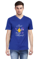 Just being myself: Men's 100% Cotton V-Neck Half Sleeve T-Shirt
