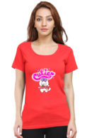 Cutie Round Neck T-Shirt for Women, half sleeves, 100% cotton