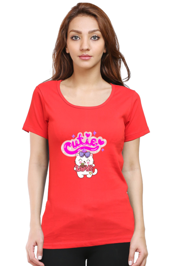 Cutie Round Neck T-Shirt for Women, half sleeves, 100% cotton - Image 7