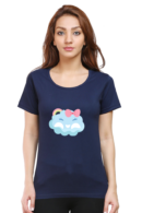 Cute & Comfortable: Women’s 100% Cotton Round Neck T-Shirt