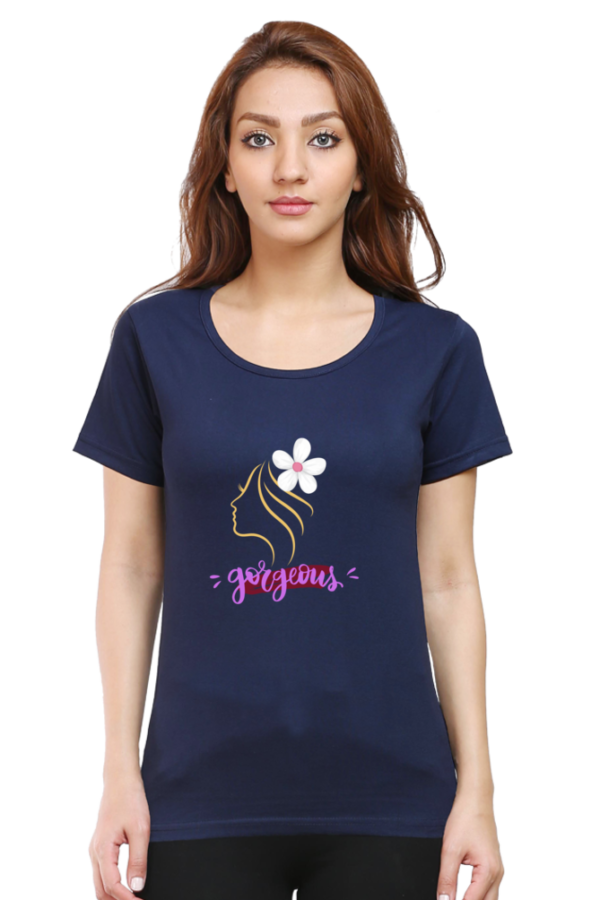 Gorgeous Chic: Round Neck T-Shirts for Women in 100% Cotton