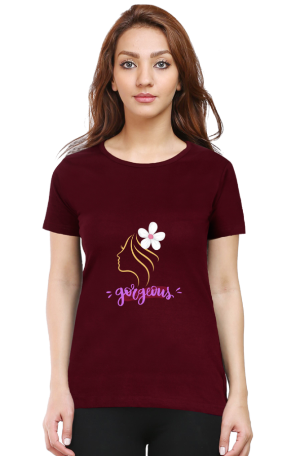 Gorgeous Chic: Round Neck T-Shirts for Women in 100% Cotton - Image 6