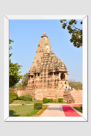 Spiritual Elegance: Framed Hindu Temple Sculpture Poster (18x24 Inch)