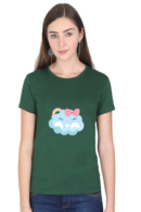 Cute & Comfortable: Women’s 100% Cotton Round Neck T-Shirt