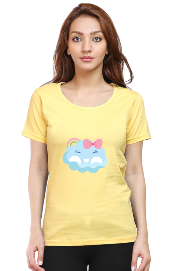 Cute & Comfortable: Women’s 100% Cotton Round Neck T-Shirt