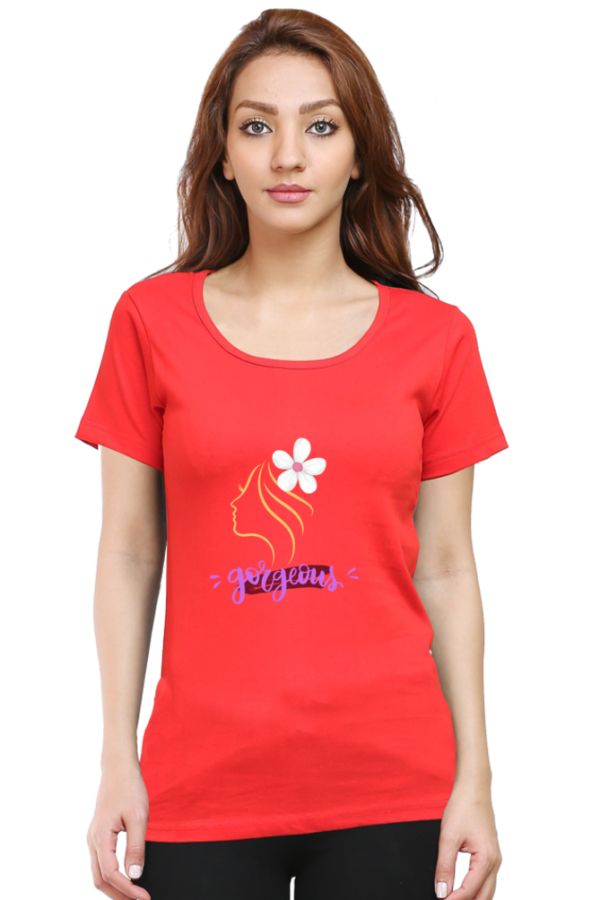 Gorgeous Chic: Round Neck T-Shirts for Women in 100% Cotton - Image 7