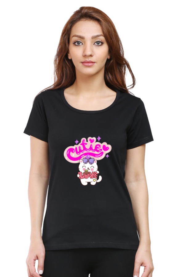 Cutie Round Neck T-Shirt for Women, half sleeves, 100% cotton - Image 15